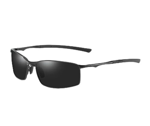 ZZZOLX Sonnenbrille herren Polarisierte Sonnenbrille Für Männer Und Frauen, Fahrbrille, Metallrahmen Brille, Sonnenbrille.-Schwarz Schwarz-Brillentasche von ZZZOLX