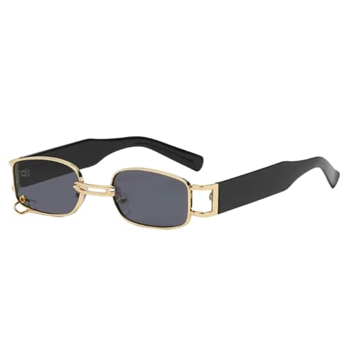 ZZZOLX Sonnenbrille herren Quadratische Sonnenbrille Für Frauen, Kleine Sonnenbrille Für Frauen, Rechteckige Metallspiegel.-Goldgrau-Sonstige von ZZZOLX