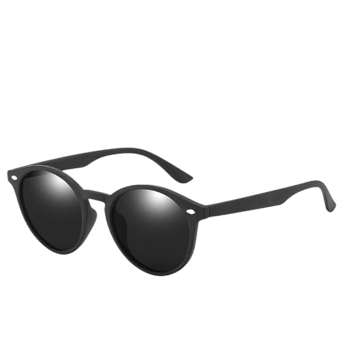 ZZZOLX Sonnenbrille herren Runde Polarisierte Sonnenbrille Männer Frauen Schwarz Fahren Sonnenbrille Ovale Sonnenbrille.-01 Schwarz-Polarisiert von ZZZOLX