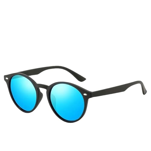 ZZZOLX Sonnenbrille herren Runde Polarisierte Sonnenbrille Männer Frauen Schwarz Fahren Sonnenbrille Ovale Sonnenbrille.-02 Bluer Spiegel-Polarisiert von ZZZOLX