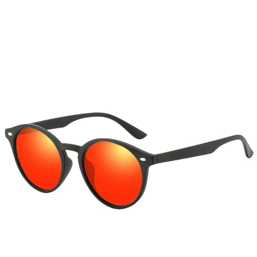 ZZZOLX Sonnenbrille herren Runde Polarisierte Sonnenbrille Männer Frauen Schwarz Fahren Sonnenbrille Ovale Sonnenbrille.-03 Roter Spiegel-Polarisiert von ZZZOLX