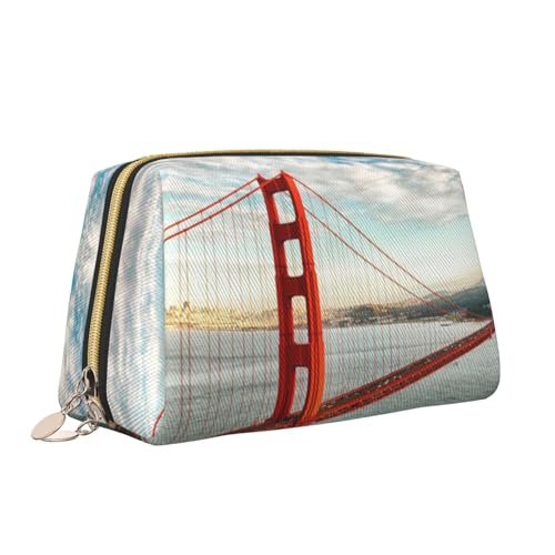 Golden Gate Bridge Print Make-up-Tasche, tragbar, vielseitig, Kulturbeutel, große Kapazität, Kosmetiktasche für Damen, weiß, Einheitsgröße, Kulturbeutel von ZaKhs