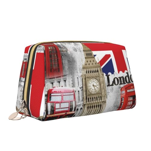 London Big Ben Make-up-Tasche, tragbar, vielseitig, Kulturbeutel, große Kapazität, Kosmetiktasche für Damen, weiß, Einheitsgröße, Kulturbeutel von ZaKhs