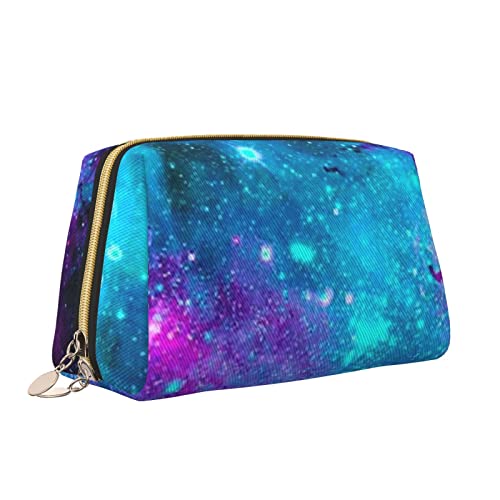 Make-up-Tasche mit Sternenhimmel-Aufdruck, tragbar, vielseitig, Kulturbeutel, große Kapazität, Kosmetiktasche für Damen, Lila, weiß, Einheitsgröße, Kulturbeutel von ZaKhs