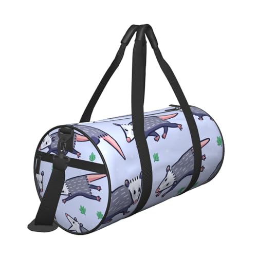 Opossum Reisetasche, bedruckt, mit Tasche und verstellbarem Riemen, große Sporttasche, modische Yoga-Tasche für Damen und Herren, Schwarz , Einheitsgröße von ZaKhs