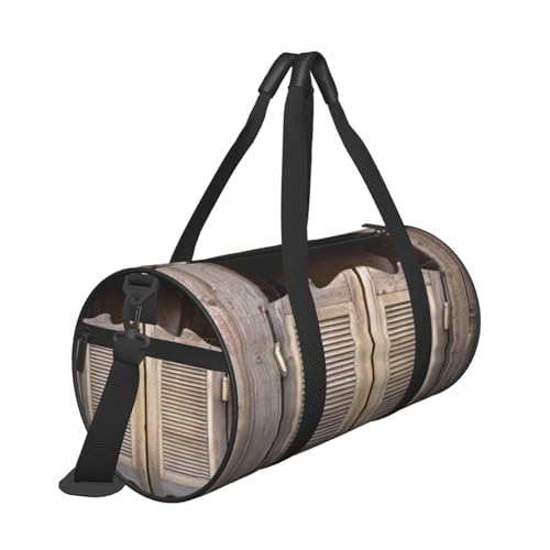 Reisetasche mit Tasche und verstellbarem Riemen, Retro-Stil, Cowboy-Motiv, Western-Stil, Country-Stil, Bauernhof, große Sporttasche, modische Yoga-Tasche für Damen und Herren, Schwarz , Einheitsgröße von ZaKhs