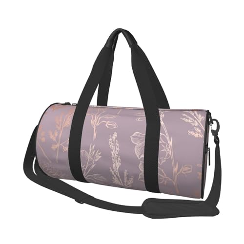 Reisetasche mit Tasche und verstellbarem Riemen, große Sporttasche, modische Yoga-Tasche für Damen und Herren, Roségold, Schwarz , Einheitsgröße von ZaKhs