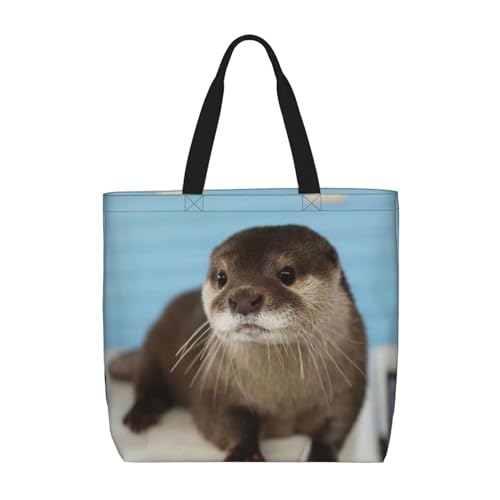 ZaKhs nette otter drucken frauen tote tasche große kapazität einkaufstasche mode strand tasche für arbeit reisen, Schwarz , Einheitsgröße von ZaKhs