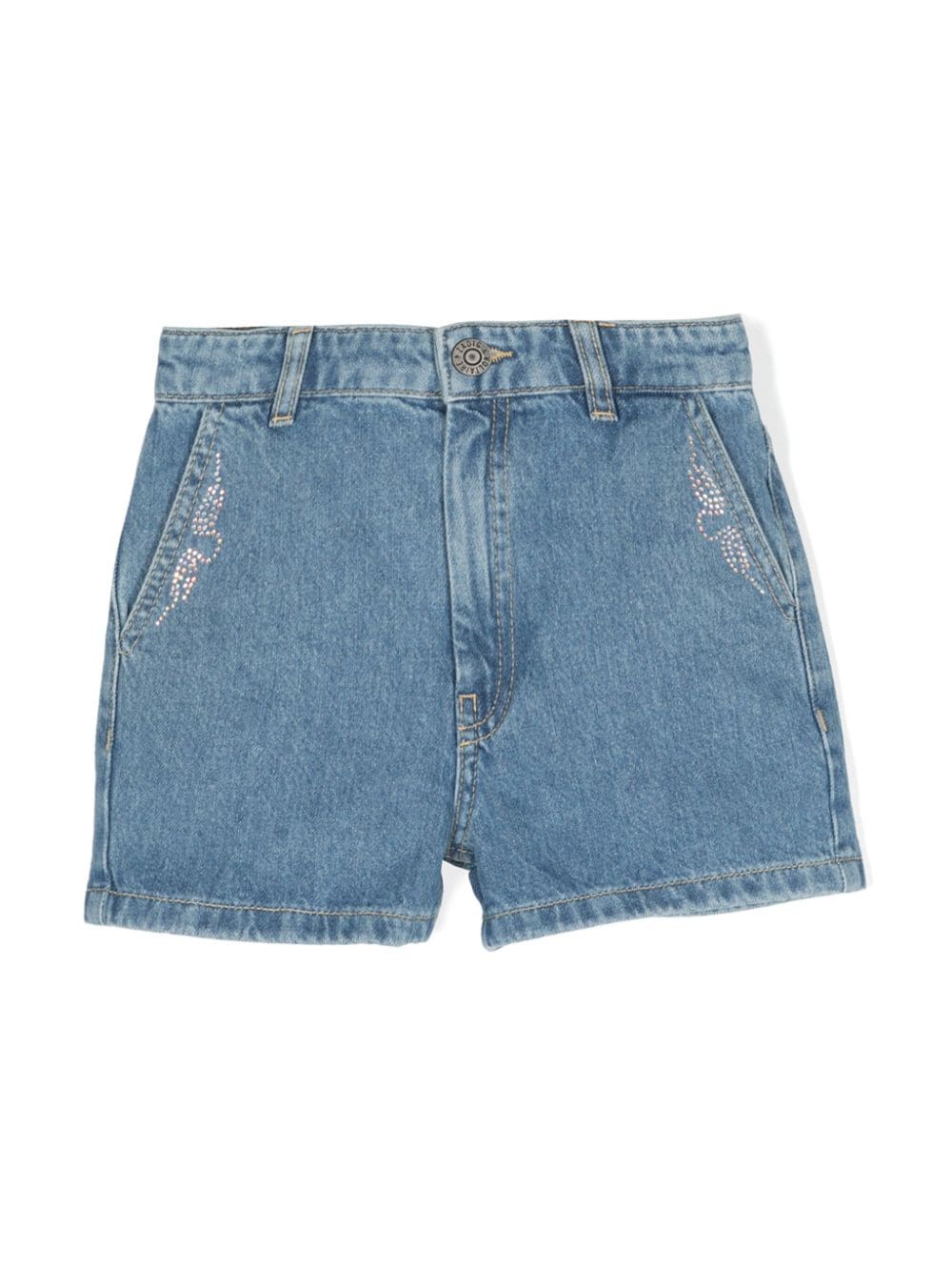 Zadig & Voltaire Kids Jeans-Shorts mit Strassverzierung - Blau von Zadig & Voltaire Kids