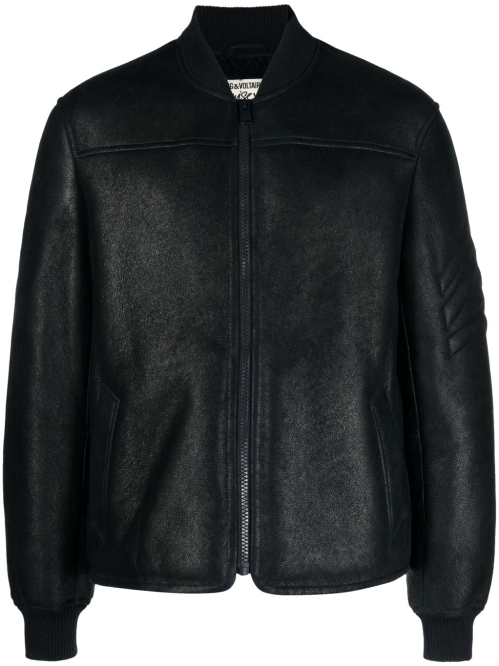 Zadig&Voltaire Leo Lederjacke mit Shearling - Blau von Zadig&Voltaire