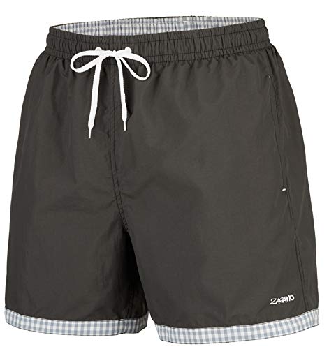 Zagano Adam Lipski Badehose Herren Schwimmhose Herren Badeshorts Herren Badehose Herren lang Grey grau anthrazit, 5113 Gr. 5XL von Zagano Adam Lipski