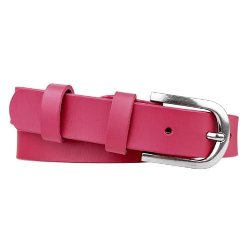 Zakatte • Schlichter Damen Gürtel aus Leder Damengürtel schmaler Taillengürtel Hüftgürtel Ledergürtel MC1 (Fuchsia, 90 cm) von Zakatte