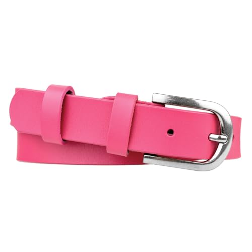 Zakatte • Schlichter Damen Gürtel aus Leder Damengürtel schmaler Taillengürtel Hüftgürtel Ledergürtel MC1 (Pink, 95 cm) von Zakatte