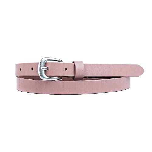 Zakatte • Schmaler schlichter Damen Gürtel aus Leder F07 (85 cm, Rosa) von Zakatte