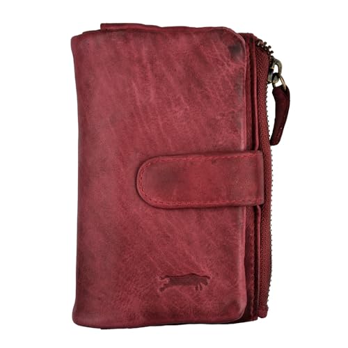 Zakatte • VEN-Tomy • Damen Geldbörse aus Leder Handgefertigt Brieftaschen Portemonnaie VT912 (Rot) von Zakatte