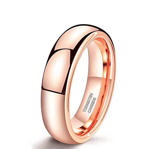 Zakk Ringe Damen Herren Wolfram Rosegold Vorsteckring Schmal Schlicht Poliert Verlobungsringe Eheringe Trauringe 2mm 4mm 6mm (6mm,66 (21.0)) von Zakk