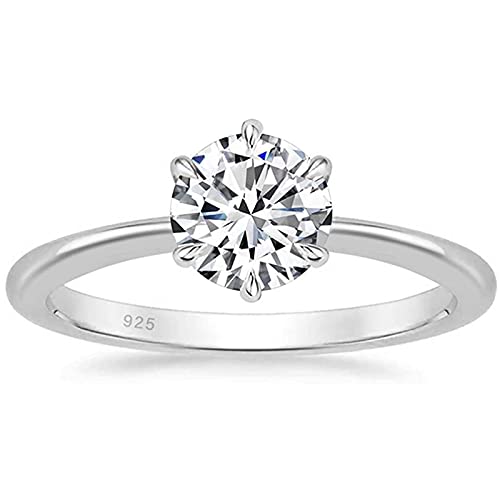 Zakk Damen Solitärringe Silber 925 Zirkonia Verlobungsringe Trauringe Eheringe Antragsring Hochzeitsringe (Silber,54 (17.2)) von Zakk