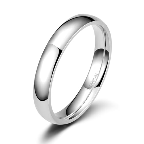 Zakk Ring Damen Herren 2mm 4mm 6mm Titan Poliert Schmal Ringe Verlobungsringe Ehering Hochzeitsringe (Silber-4mm, 69 (22.0)) von Zakk