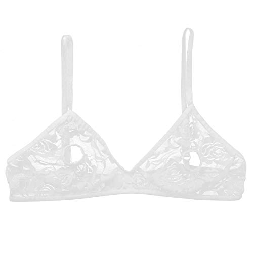 Zaldita Damen Bra Spitzen Transparent BH Offene Brust Brustfrei Bustier Büstenhebe Erotik Unterbrust Dessous Reizwäsche A Weiß 2XL von Zaldita