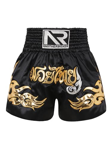 Zaldita Herren Thaibox Shorts Muay Thai Shorts Kurze Hose Kampf Boxen Shorts Thai Sportshorts Trainingsshort Cosplay Fitness A Schwarz L von Zaldita