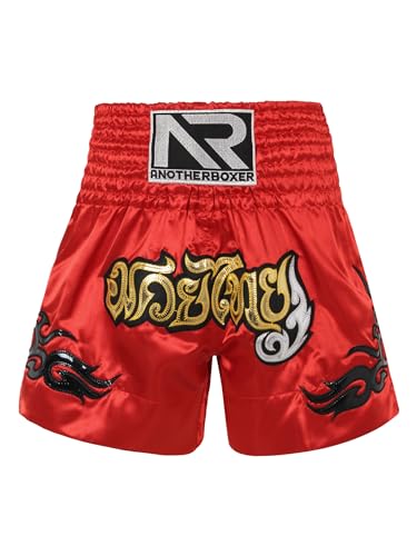 Zaldita Herren Thaibox Shorts Muay Thai Shorts Kurze Hose Kampf Boxen Shorts Thai Sportshorts Trainingsshort Cosplay Fitness A Rot M von Zaldita