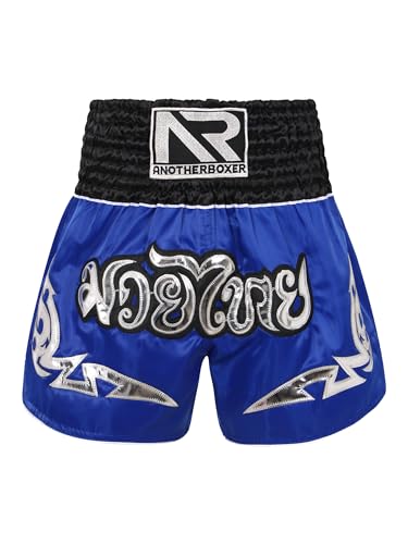 Zaldita Herren Thaibox Shorts Muay Thai Shorts Kurze Hose Kampf Boxen Shorts Thai Sportshorts Trainingsshort Cosplay Fitness A König Blau L von Zaldita