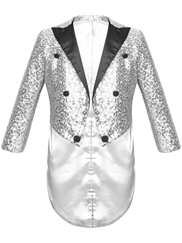 Zaldita Kinder Jungen Anzugmantel mit Pailletten Glitzer Slim Fit Mantel Blazer Smoking Jacke Hochzeit Karneval Party Festzug Aa Silber 146-152 Zaldita Kinder Jungen Anzugmantel mit Pailletten Glitzer Slim Fit Mantel Blazer Smoking Jacke Hochzeit Karneval Party Festzug Aa Silber 146-152 von Zaldita