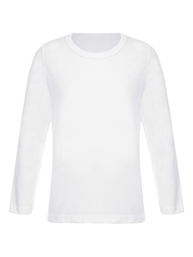 Zaldita Kinder Mädchen Langarmshirt Thermo Thermoshirt Thermooberteile Warm Sporthemd Sweatshirt Unterhemd Winterhemd Freizeitkeidung A Weiß 134-140 von Zaldita