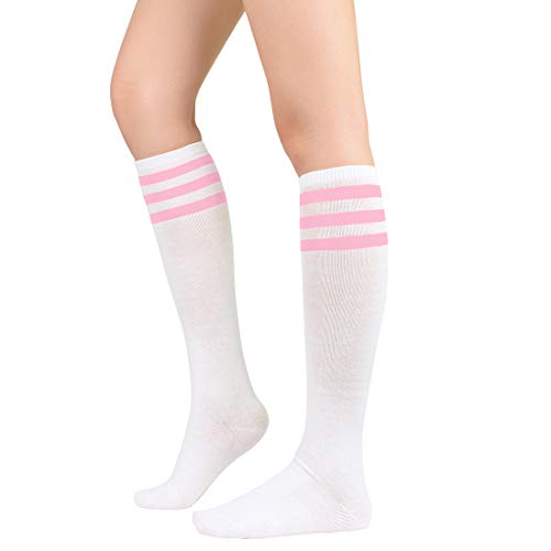 Zando Kniestrümpfe Damen Winter Kniestrümpfe Damen Thermo Lange strümpfe damen Warme Lange Socken Weiße rosa Streifen Einheitsgröße Zando Kniestrümpfe Damen Winter Kniestrümpfe Damen Thermo Lange strümpfe damen Warme Lange Socken Weiße rosa Streifen Einheitsgröße von Zando
