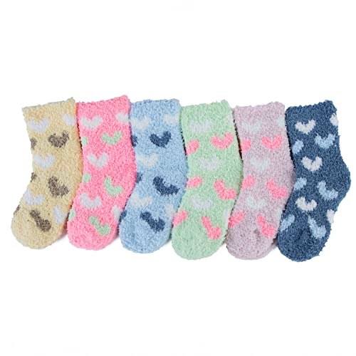 Zando Unisex Dicke Flauschige Weihnachtssocken Baby Winter Weich Thermosocken Lässig Haussocken Kinder 6 Paar Mehrfarbig 1-2 Jahre von Zando