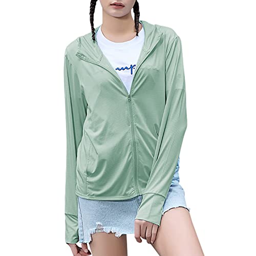 Zip Hoodie Damen Sport Top Damen Uv Shirt Damen Laufjacke Damen Workout Set Damen Gym Oberteil Damen Sport Set Damen Funktionsshirt Damen Langarm Laufjacke Damen Atmungsaktiv Bohnengrün M von Zando