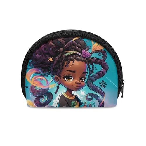 Zanxiantu Münzgeldbörse für Mädchen, Geldbörse, Kreditkartenhalter, Aufbewahrungstasche, Walllet-Tasche, Black Girl African, Einheitsgröße, Tier von Zanxiantu