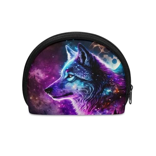 Zanxiantu Münzgeldbörse für Mädchen, Geldbörse, Kreditkartenhalter, Aufbewahrungstasche, Walllet-Tasche, Wolf Galaxy, Einheitsgröße, Tier von Zanxiantu