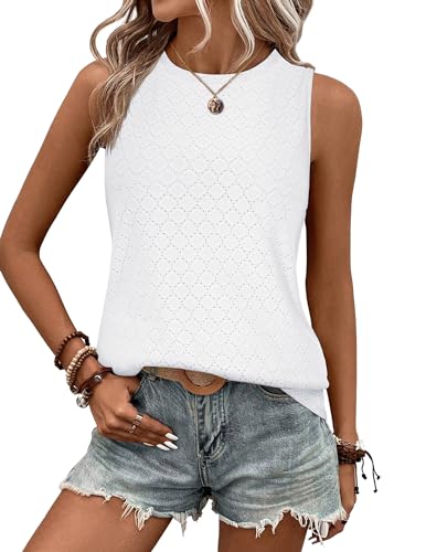 Zeagoo Damen Tank Tops Sommer Ärmellose Oberteile Basic Top Blusentop Lässige Weste Rundhals Bluse Shirt Weiß XL Zeagoo Damen Tank Tops Sommer Ärmellose Oberteile Basic Top Blusentop Lässige Weste Rundhals Bluse Shirt Weiß XL von Zeagoo