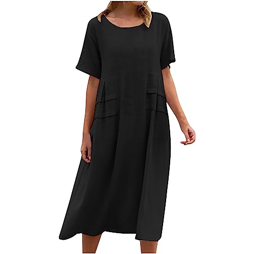 Sommerkleider Damen Curvy Leinenkleider GroßE GrößEnDamen Baumwollkleider Sommer Strand Freizeitkleider Leinen Baumwolle Kleid Casual Kurzarm Kleid Vintage Rundhalsausschnitt Urlaub Kleider Sommerkleider Damen Curvy Leinenkleider GroßE GrößEnDamen Baumwollkleider Sommer Strand Freizeitkleider Leinen Baumwolle Kleid Casual Kurzarm Kleid Vintage Rundhalsausschnitt Urlaub Kleider von Zeiayuas