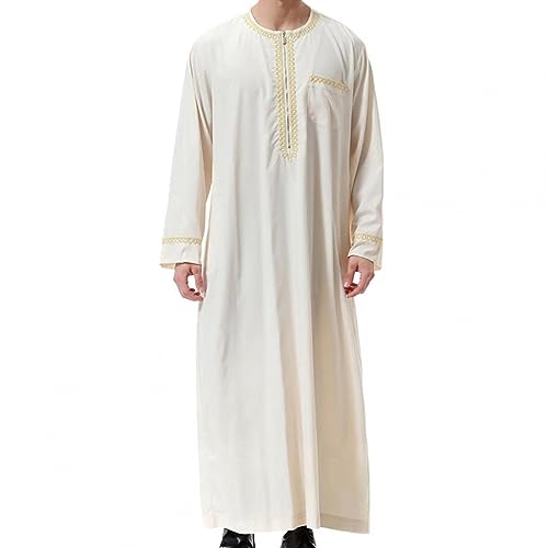 Zeiayuas Muslimische Kleider Herren Muslimische Robe Arabischer Mittlerer Osten Robe Langarm Bestickte Stehkragen Tasche Langes Hemd Robe Stehkragen Oberteile/Hemden Gebetskleidung für Männer Zeiayuas Muslimische Kleider Herren Muslimische Robe Arabischer Mittlerer Osten Robe Langarm Bestickte Stehkragen Tasche Langes Hemd Robe Stehkragen Oberteile/Hemden Gebetskleidung für Männer von Zeiayuas