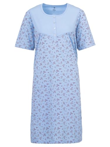 Zeitlos Nachthemd Damen Kurzarm Zweigen Blüten Knöpfe M-6XL Knopfleiste Schlafshirt, Farbe:blau, Größe:XXL Zeitlos Nachthemd Damen Kurzarm Zweigen Blüten Knöpfe M-6XL Knopfleiste Schlafshirt, Farbe:blau, Größe:XXL von Zeitlos