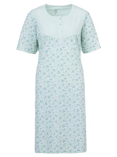 Zeitlos Nachthemd Damen Kurzarm Zweigen Blüten Knöpfe M-6XL Knopfleiste Schlafshirt, Farbe:Mint, Größe:5XL Zeitlos Nachthemd Damen Kurzarm Zweigen Blüten Knöpfe M-6XL Knopfleiste Schlafshirt, Farbe:Mint, Größe:5XL von Zeitlos