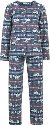 Zeitlos Pyjama Thermo Damen Schlafanzug Winter Set, Farbe:Mint, Größe:M von Zeitlos