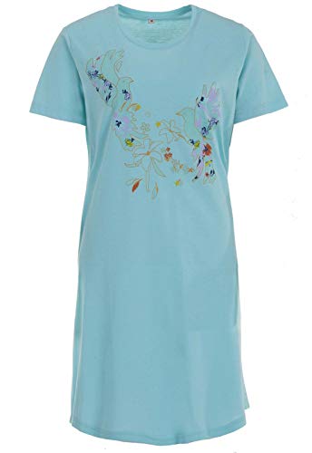 Zeitlos Schlafshirt Frauen Birdie Kurz Nachthemd Vogel Glitzer Print, Farbe:Mint, Größe:M Zeitlos Schlafshirt Frauen Birdie Kurz Nachthemd Vogel Glitzer Print, Farbe:Mint, Größe:M von Zeitlos