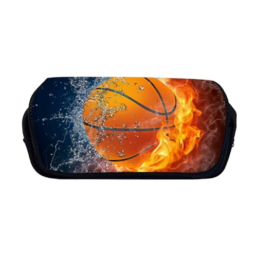 3D Sport Basketball Mäppchen Schule Federmäppchen für Kinder, große Kapazität Bleistift Federmäppchen, Schule Bürobedarf Federmäppchen für Teenager Studenten Große Federtasche (basketball-1,20*10*9cm) von Zelbuck