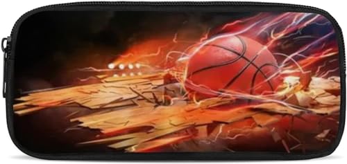 Zelbuck Basketball Kinder Federmäppchen Tasche Für Schule Büro Schreibwaren Stifte Tasche Für Kinder, Jungen, Schule (Basketball,21.8 * 10.9 * 4.3cm) von Zelbuck