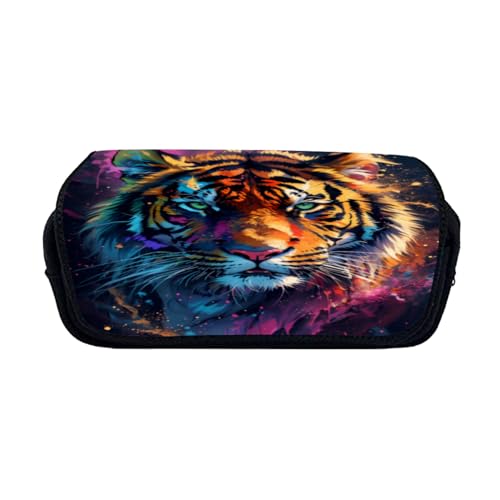 Zelbuck Federmäppchen Für Jungen Mit Tiger Print, Tier-Tiger-Druck Tasche Mit Reißverschluss Für Schule Und Kinder Pencil Case, Schreibwaren-Organizer (Styple 6#,20 * 10 * 9cm) von Zelbuck