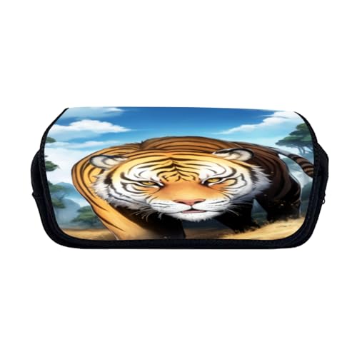 Zelbuck Federmäppchen Für Jungen Mit Tiger Print, Tier-Tiger-Druck Tasche Mit Reißverschluss Für Schule Und Kinder Pencil Case, Schreibwaren-Organizer (Styple 7#,20 * 10 * 9cm) von Zelbuck