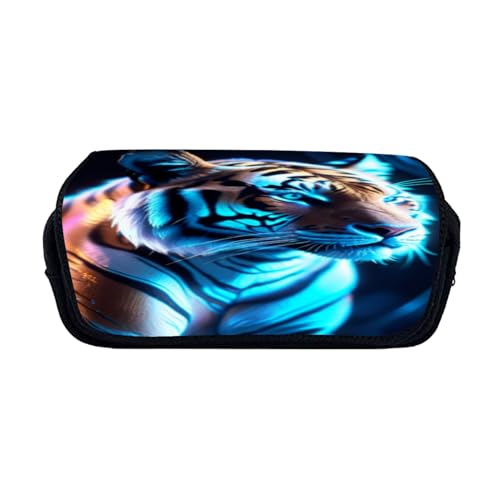 Zelbuck Federmäppchen Für Jungen Mit Tiger Print, Tier-Tiger-Druck Tasche Mit Reißverschluss Für Schule Und Kinder Pencil Case, Schreibwaren-Organizer (Styple 9#,20 * 10 * 9cm) von Zelbuck