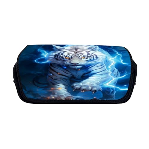 Zelbuck Federmäppchen Tiger Große Teenager Federtasche Pencil Case mit großen Fächern für Schule, mäppchen Tiger Federmäppchen, Schreibwaren, Büro und Reisen, Schulranzen (Styple 2#,20 * 10 * 9cm) von Zelbuck