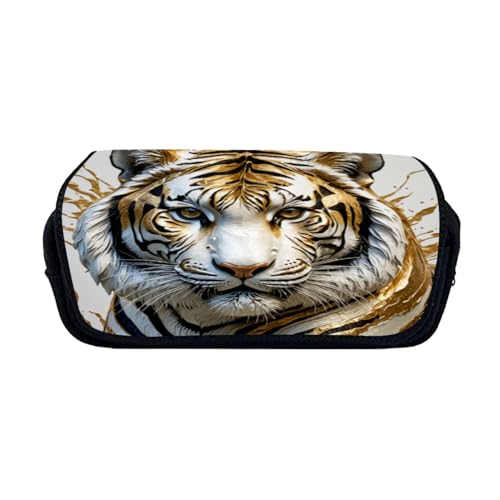 Zelbuck Federmäppchen Tiger Große Teenager Federtasche Pencil Case mit großen Fächern für Schule, mäppchen Tiger Federmäppchen, Schreibwaren, Büro und Reisen, Schulranzen (Styple 3#,20 * 10 * 9cm) von Zelbuck