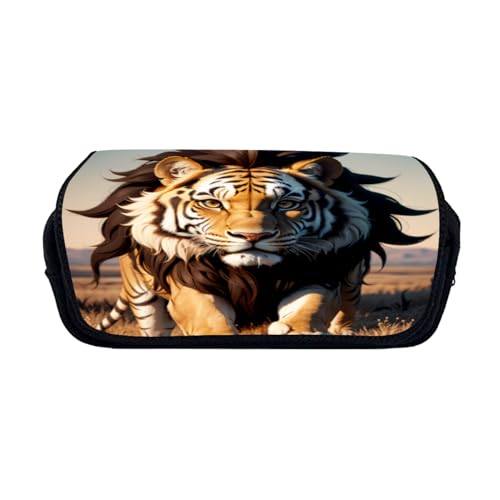 Zelbuck Federmäppchen Tiger Große Teenager Federtasche Pencil Case mit großen Fächern für Schule, mäppchen Tiger Federmäppchen, Schreibwaren, Büro und Reisen, Schulranzen (Styple 6#,20 * 10 * 9cm) von Zelbuck