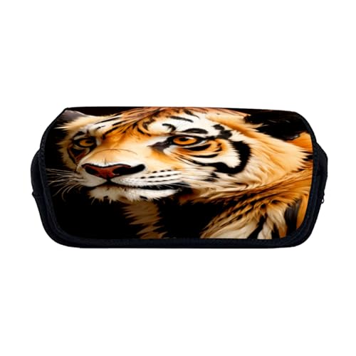 Zelbuck Federmäppchen Tiger Große Teenager Federtasche Pencil Case mit großen Fächern für Schule, mäppchen Tiger Federmäppchen, Schreibwaren, Büro und Reisen, Schulranzen (Styple 7#,20 * 10 * 9cm) von Zelbuck