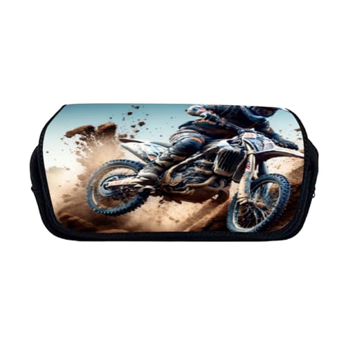 Zelbuck Sportmotorradfahrzeug Federmäppchen Mäppchen Mit Große Kapazität Motocross Dirt Bike Motorrad, Federtasche Pencil Case, Stiftetasche Geeignet Für Schule College Büro (Styple 2#,20 * 10 * 9cm) von Zelbuck